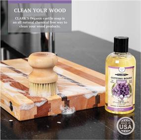 img 1 attached to 🔪 CLARK's Cutting Board Oil and Wax Kit - Enhanced Care Set with Mineral Oil and Finishing Wax (12oz and 6oz), Applicator, Scrub Brush & Buffing Pad - Lavender and Rosemary Extract Infused