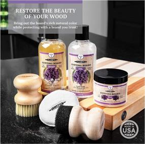 img 3 attached to 🔪 CLARK's Cutting Board Oil and Wax Kit - Enhanced Care Set with Mineral Oil and Finishing Wax (12oz and 6oz), Applicator, Scrub Brush & Buffing Pad - Lavender and Rosemary Extract Infused