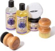 🔪 clark's cutting board oil and wax kit - enhanced care set with mineral oil and finishing wax (12oz and 6oz), applicator, scrub brush & buffing pad - lavender and rosemary extract infused logo