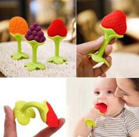 img 3 attached to 🍼 Set of 6 BPA-Free Silicone Fruit Baby Teethers for Newborns and Infants, Freezer Safe to Soothe Gums - Ideal for Babies 0-6 Months and 6-12 Months