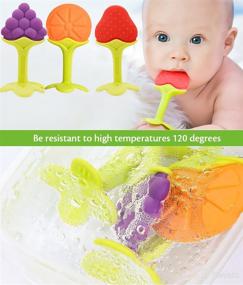 img 1 attached to 🍼 Set of 6 BPA-Free Silicone Fruit Baby Teethers for Newborns and Infants, Freezer Safe to Soothe Gums - Ideal for Babies 0-6 Months and 6-12 Months