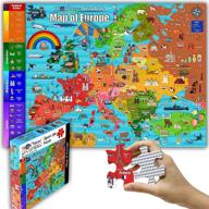 пазл think2master europe из 100 деталей — развивающая игрушка для детей от 4 до 8 лет для изучения европейской истории — отличная идея для подарка! размер: 23,4 "х 16,5" кайл ким логотип
