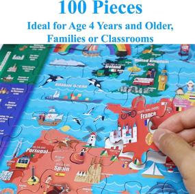 img 3 attached to Think2Master Europe 100 Piece Jigsaw Puzzle - Educational Toy For Kids Ages 4-8 To Learn European History - Great Gift Idea! Size: 23.4” X 16.5” By Kyle Kim