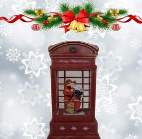img 2 attached to Lightahead Fireman Santa Musical Lantern With Swirling Glitter & 8 Christmas Melodies!