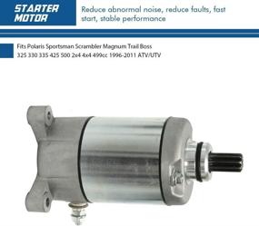 img 2 attached to 🛵 Enhanced Starter Motor Drive Combo Kit for Polaris ATV UTV 325 330 335 425 500 with OE # 113528 18645 495713 3084981 3090188 - Ideal for Sportsman Scrambler Magnum Trail Boss and Ranger Models