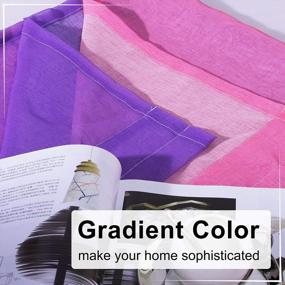 img 2 attached to Beautiful WONTEX 2-Tone Ombre Sheer Curtains For Bedroom/Living Room - 52X84 Inch, Pink & Purple Privacy Filtering Voile Gradient Set Of 2 Panels