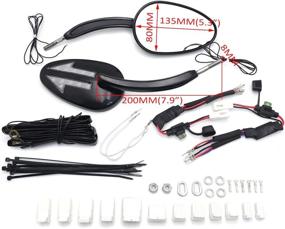 img 3 attached to 🏍 HONGK- Black Integrated Arrows LED Turn Signals Side Mirrors for 1997-Later Harley Davidson Model XL1200L SPORTSTER XL1200C (B01BI81QK0)