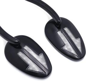 img 1 attached to 🏍 HONGK- Black Integrated Arrows LED Turn Signals Side Mirrors for 1997-Later Harley Davidson Model XL1200L SPORTSTER XL1200C (B01BI81QK0)