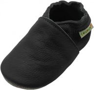 кожаная обувь для младенцев с мягкой подошвой для малышей и малышей - темно-серые предварительные ходунки от sayoyo логотип