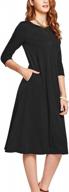 stylish and comfortable: atika women's 3/4 sleeve swing dress for summer logo