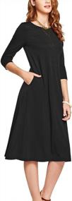 img 4 attached to Stylish And Comfortable: Atika Women'S 3/4 Sleeve Swing Dress For Summer