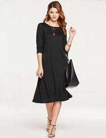 img 2 attached to Stylish And Comfortable: Atika Women'S 3/4 Sleeve Swing Dress For Summer