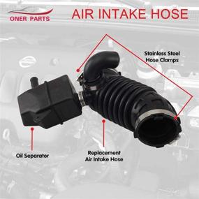 img 2 attached to Replacement Engine Air Cleaner Intake Hoses - Nissan Sentra 2.0L 2007-2012 - Fresh Air Duct Tube Hose - OEM Part Numbers: 16576-ET00A, 16576ET00A, 16576ET000, 696-003