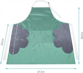 img 2 attached to LEPO Waterproof Chef Apron With Pockets And Hand Scrub Towel Design - Adjustable Bib Cooking Apron For Women And Men, Ideal For BBQ, Drawing And Crafting - Thicker Material In Green Color