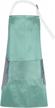 lepo waterproof chef apron with pockets and hand scrub towel design - adjustable bib cooking apron for women and men, ideal for bbq, drawing and crafting - thicker material in green color logo
