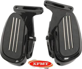 img 3 attached to 🛵 XFMT Black Passenger Footboard Floorboard Bracket Kit: Ideal for Harley Streamliner Style Touring Road Street Glide 1993-2022