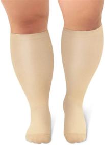 img 4 attached to Comfortable & Effective Plus Size Compression Socks For Men And Women - For Improved Circulation & Recovery