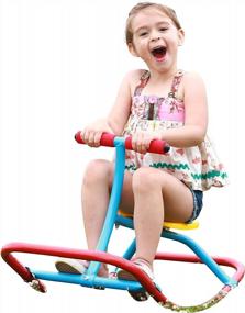 img 4 attached to Safe Home Playground Backyard Equipment For Kids: Rocking Horse Rocker Chair Seesaw Teeter Totter