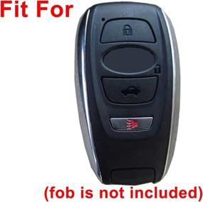 img 3 attached to 🔑 Protective Key Fob Cover for Subaru Forester, Outback, XV Crosstrek and More - 2Pcs Smart Keyless Entry Shell - Black/Red
