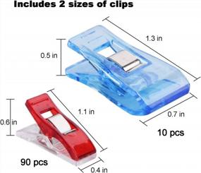 img 3 attached to Pack Of 100 Wonder Sewing Clips For Fabric Sewing Binding - 90 Small And 10 Middle Quilt Clips With Tin Box Packaging