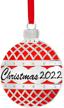 2022 red flat ball christmas ornament with crystals - keepsake engraved dated decoration for tree - klikel 2022 holiday gift idea logo