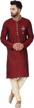 red jacquard silk kurta pajama wedding party suit dress set with paisley print for men by skavij (size small) logo