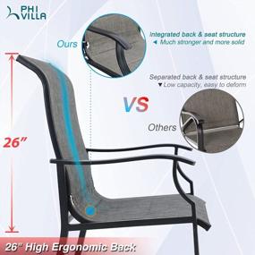 img 1 attached to Set Of 2 PHI VILLA Outdoor High Back Dining Chairs With Textilene Fabric Padding And Steel Frame, Perfect For Patio, Porch, Deck, And Yard Use