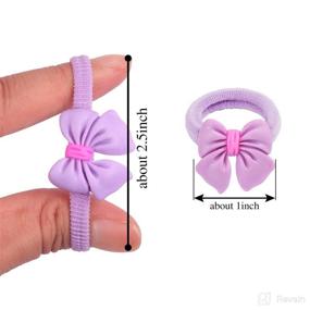 img 2 attached to 🎀 WANYU LIFE 80 pcs Toddler Hair Bands: Ouchless Hair Ties with Sweet Bow Design - Mini Elastic Rubber Bands for Infants, 1 Inch, 40 Pairs in Assorted Colors (Pink, Blue, Purple, Green, Yellow, White)