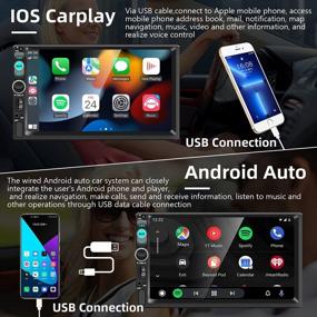 img 3 attached to Double Din Car Stereo With Apple Carplay Android Auto Bluetooth Handsfree Mirror Link 7 Inch Touch Screen USB SD FM Audio Receiver With Backup Camera Steering Wheel Controls Wireless Remote Control
