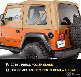 img 3 attached to TACTIK Fabric Only Replacement Soft Top - Fits Jeep Wrangler TJ 1997-2006 - Custom-Fit Fabric Roof With Removable Side And Back Window Jeep TJ Soft Top Jeep TJ Top Cover (With Door Skins