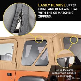 img 1 attached to TACTIK Fabric Only Replacement Soft Top - Fits Jeep Wrangler TJ 1997-2006 - Custom-Fit Fabric Roof With Removable Side And Back Window Jeep TJ Soft Top Jeep TJ Top Cover (With Door Skins