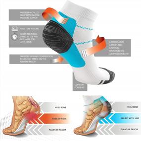 img 1 attached to ACTINPUT Compression Socks: The Ultimate Solution For Plantar Fasciitis In Women And Men - Ideal For Athletic Support, Flight Travel, Nurses, And Hiking - 8-15 MmHg