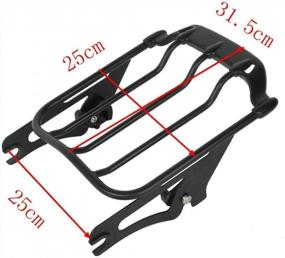 img 2 attached to Harley Touring Luggage Rack: XFMT Two Up Black Air Wing Style For Street Glide & Road Glide 2009-2022
