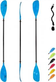 img 4 attached to OCEANBROAD Adjustable Kayak Paddle: 86In-94In & Fixed 90In With Leash - 1 Paddle