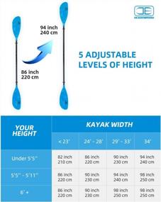 img 2 attached to OCEANBROAD Adjustable Kayak Paddle: 86In-94In & Fixed 90In With Leash - 1 Paddle