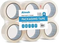 ultra strong commercial grade packing tape - 6 rolls with acrylic adhesive and 2.7mil thickness - perfect for moving, packaging, and shipping (11631) logo