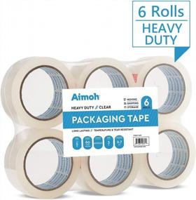 img 1 attached to Ultra Strong Commercial Grade Packing Tape - 6 Rolls With Acrylic Adhesive And 2.7Mil Thickness - Perfect For Moving, Packaging, And Shipping (11631)