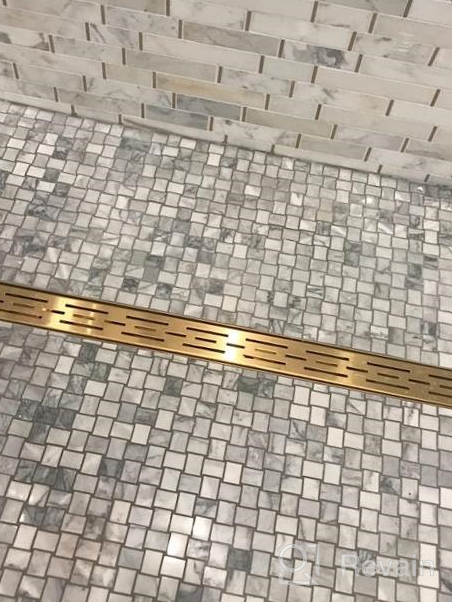 img 1 attached to Stylish Black Linear Shower Drain With Brickwork Pattern Grate - Neodrain 24-Inch 304 Stainless Steel Bathroom Floor Drain With Adjustable Leveling Feet And Hair Strainer For Shower Floor Drainage review by Lukundo Lim