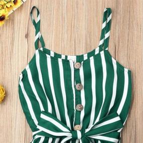 img 1 attached to Summer-Ready: Adorable Stripe Halter Romper For Toddler Girls