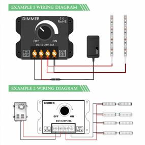 img 1 attached to InduSKY Upgraded LED Dimmer PWM DC 12V-24V 30A Lighting Dimming Controller Single Channel + 5M 22AWG Extension Cable For Led Strips 3528 5050 Single Color + DC 12V Plugs Female Connector