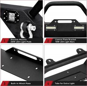 img 2 attached to Upgrade Your Jeep Wrangler JK With LEDKINGDOMUS Front Bumper - Rock Crawler Style With Durable Winch Plate And Powerful LED Lights