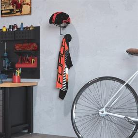 img 2 attached to 🚲Удобный настенный держатель для шлема Wallniture Giro Wall Mount - Стильная велоподставка для шлема с металлическими крючками для подвешивания мотоаксессуаров в черном цвете.