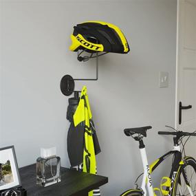 img 3 attached to 🚲Удобный настенный держатель для шлема Wallniture Giro Wall Mount - Стильная велоподставка для шлема с металлическими крючками для подвешивания мотоаксессуаров в черном цвете.