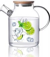 🫖 cnglass 50.7oz glass teapot - stovetop safe - clear pitcher with removable filter spout for loose leaf and blooming teabag логотип