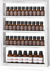 img 1 attached to Rustic Grey White Wall Mounted Essential Oil Display Shelf Rack For Essential Oils And Nail Polish - LIANTRAL Essential Oil Storage Solution