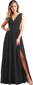img 4 attached to 👗 Women's Clothing Wisteria Pleated Chiffon Bridesmaid Dresses at Dresses