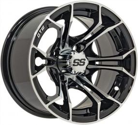 img 3 attached to 15 Inch Aluminum Golf Cart Wheel 12X7 4-4 Bolt 3:4 Offset Machined/Black GTW Spyder