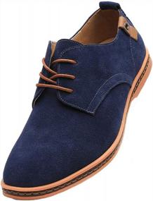 img 4 attached to WUIWUIYU Mens Lace-Up Suede Wedding Business Casual Dress Oxfords Shoes
