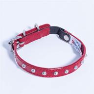 🐱 red genuine leather cat collar with angel charm - elastic break-away, 10" x 1/2", stretch release logo