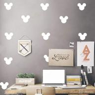 charming 24pcs mickey mouse wall stickers for baby nursery - easy removable, white vinyl pvc material логотип